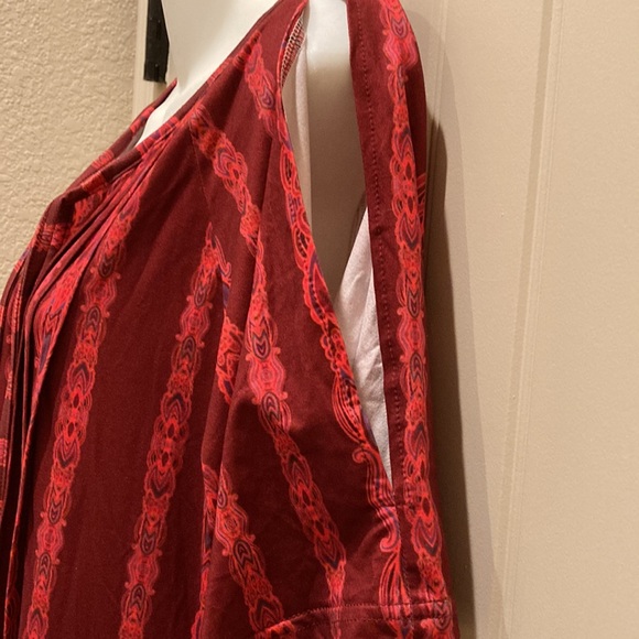 Reborn New York Women’s Size M Dress Cold Shoulder Pintuck Ties Stretchy Pockets - Picture 2 of 8